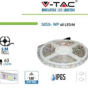 Strip LED 5050 IP65 60 Led/mt 10,8w/mt Luce Calda